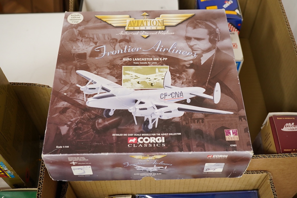 Thirty-six diecast and white metal vehicles, including; four white metal vehicles; a Crossway Models Morris Oxford, a Gem & Cobwebs Austin Taxi, two Lansdown Models; a 1951 Bentley Mk.VI and a 1936 Morris Ten-Four, toget